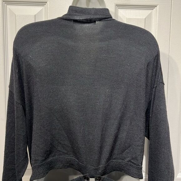 Matthildur Charcoal Grey Royal Alpaca Wrap Sweater‎ Size M - Picture 7 of 15